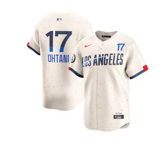 Men Los Angeles Dodgers 17 Ohtani Cream Fashion Nike Game MLB Jersey